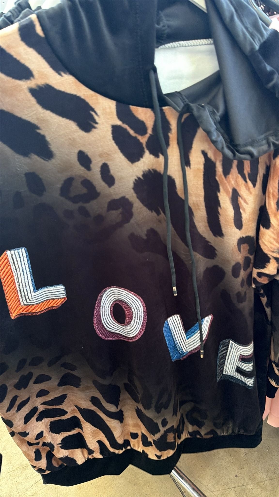Tunika Velur zvířecí vzor napiš LOVE