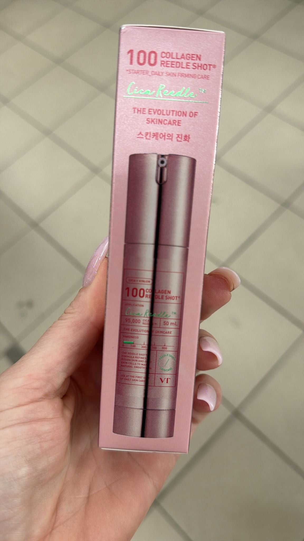 100 collagen reedle shot růžový