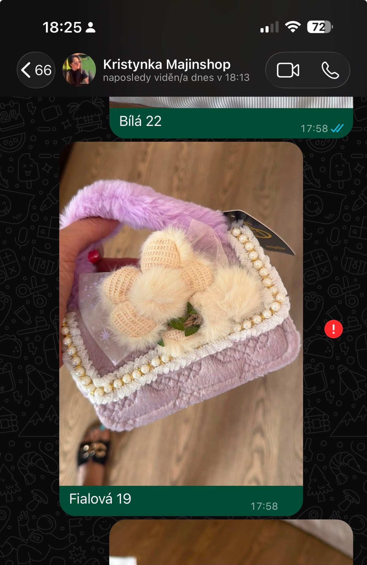 Kabelka mini fialova